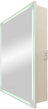 Зеркальный шкаф Art&Max Techno 60 см AM-Tec-600-800-1D-R-DS-F с подсветкой, белый - 2 изображение