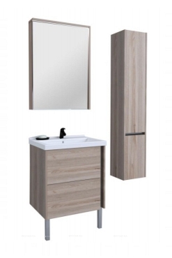 Зеркальный шкаф Aquaton Стоун 1A231502SX850 60 x 83.3 см, с подсветкой, сосна арлингтон - 3 изображение