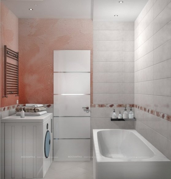 Дизайн Ванная в стиле Арт-деко в белом цвете №12517 - 5 изображение