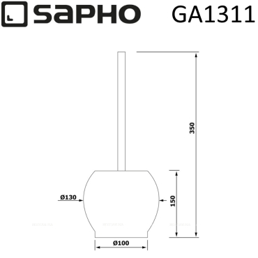 Ершик Sapho Simple Line GA1311 хром - 2 изображение