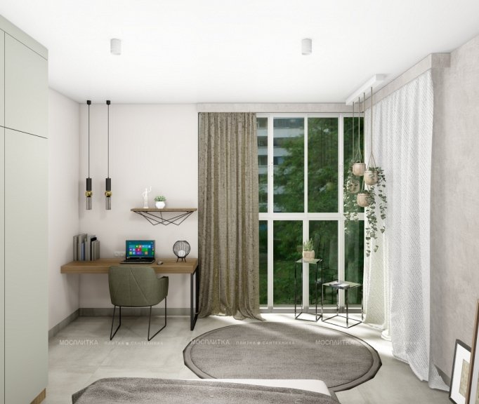 Дизайн Спальня в стиле Минимализм в бежевом цвете №12958 - 5 изображение