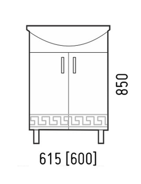 Тумба с раковиной Corozo Олимп 60 см SD-00000692 белый - 5 изображение