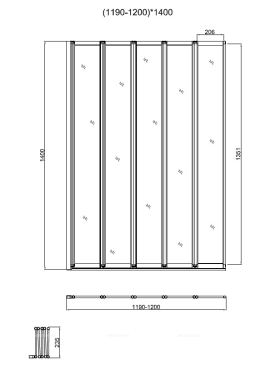 Шторка для ванны Vincea  120x140 см, VSB-32120CL, профиль хром, стекло прозрачное - 3 изображение