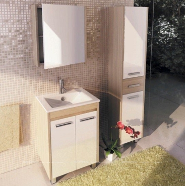 Шкаф-пенал Comforty Тулуза 40 R белый глянец/сосна лоредо - 4 изображение