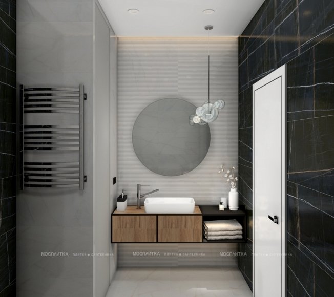 Дизайн Ванная в стиле Современный в белом цвете №12844 - 2 изображение