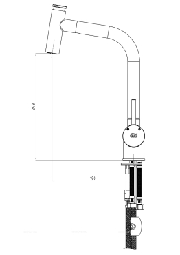 Смеситель для кухонной мойки GPD Espina MES71 хром глянец - 2 изображение
