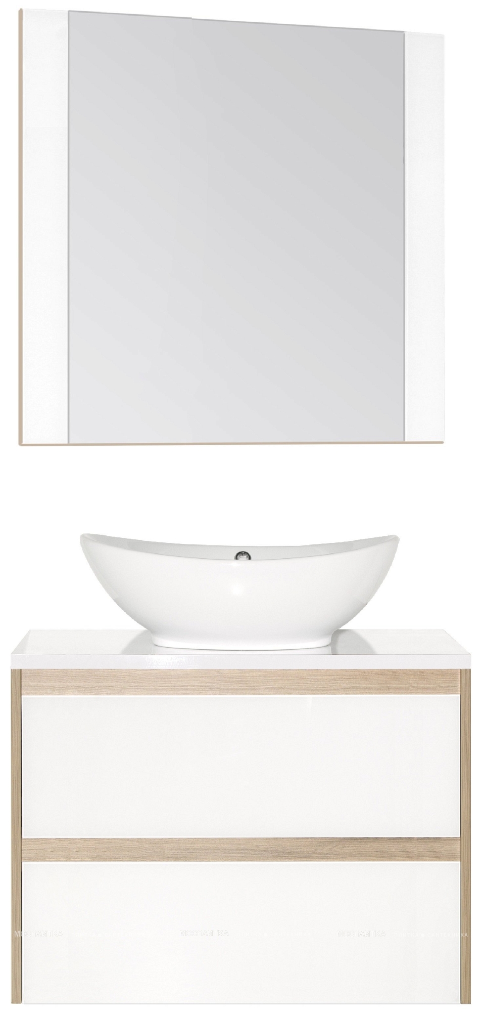 Зеркало Style Line Монако 70 ЛС-00000628 70х70см ориноко/белое - изображение 2