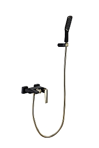 Смеситель Boheme Venturo 383-B для ванны с душ.гарнитуром черный-золото