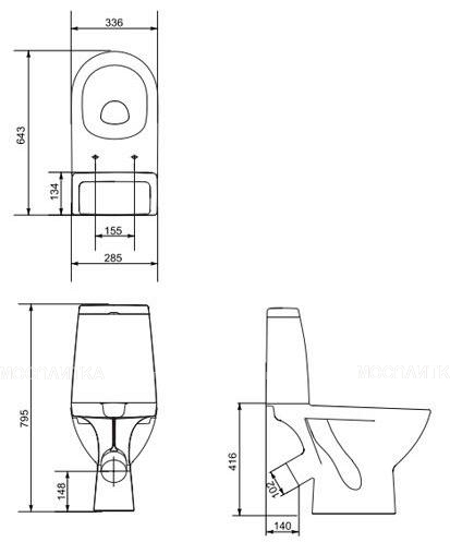 Унитаз-компакт Cersanit Granta 031 S-KO-GRA031-3/6-DL-n-w сиденье дюропласт - изображение 3