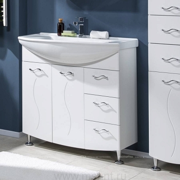 Комплект мебели для ванной Aquanet Моника 85 белый раковина Стиль - 6 изображение