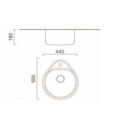 Кухонная мойка Haiba HBS4450, круглая - 2 изображение