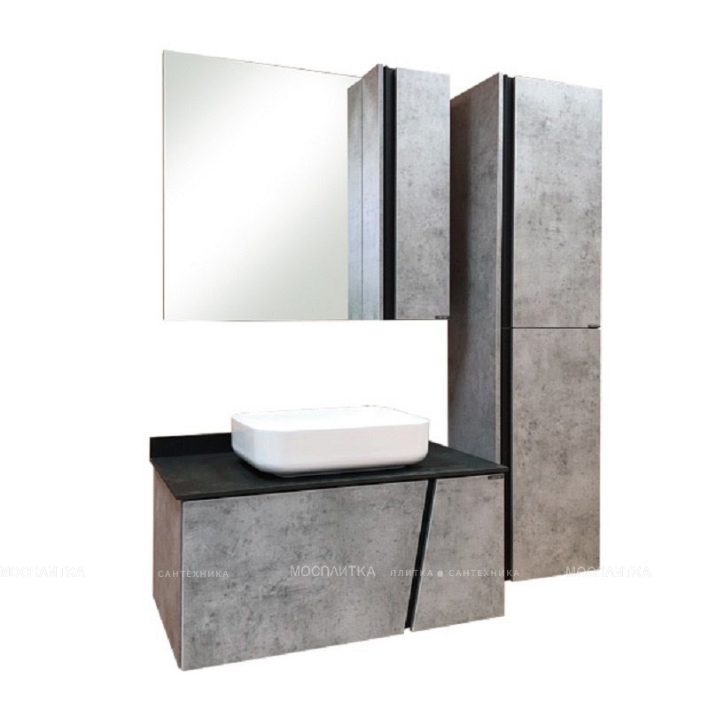 Зеркальный шкаф Comfortу Эдинбург-90 бетон светлый - изображение 4