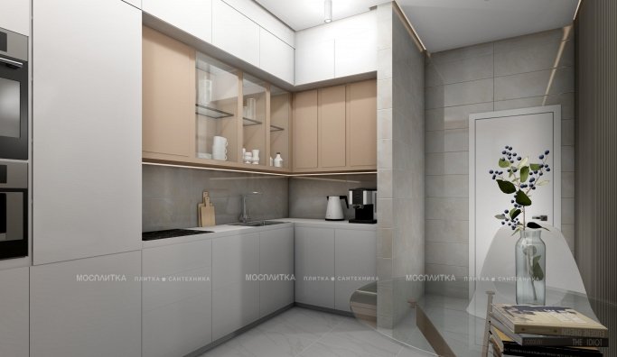 Дизайн Кухня в стиле Современный в бежевом цвете №12850 - 6 изображение