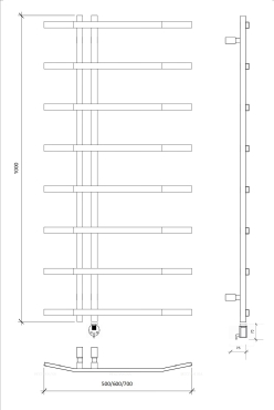 Полотенцесушитель электрический Secado Милето 100х60 см 4673739253571 R, черный матовый - 2 изображение