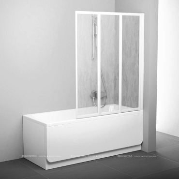 Шторка на ванну Ravak VS3 115+ Раин, белый - 3 изображение