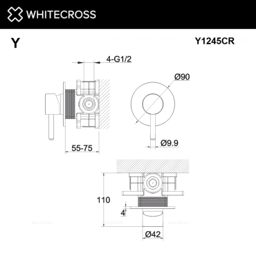 Смеситель для душа Whitecross Y chrome Y1245CR хром глянец - 3 изображение