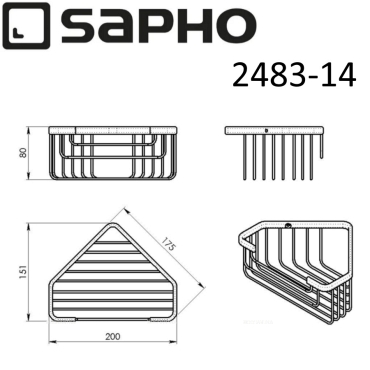 Полка угловая Sapho Smart 2483-14 матовая черная - 3 изображение
