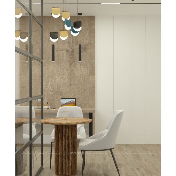 Дизайн Кухня-гостиная в стиле Минимализм в сером цвете №12912 - 5 изображение