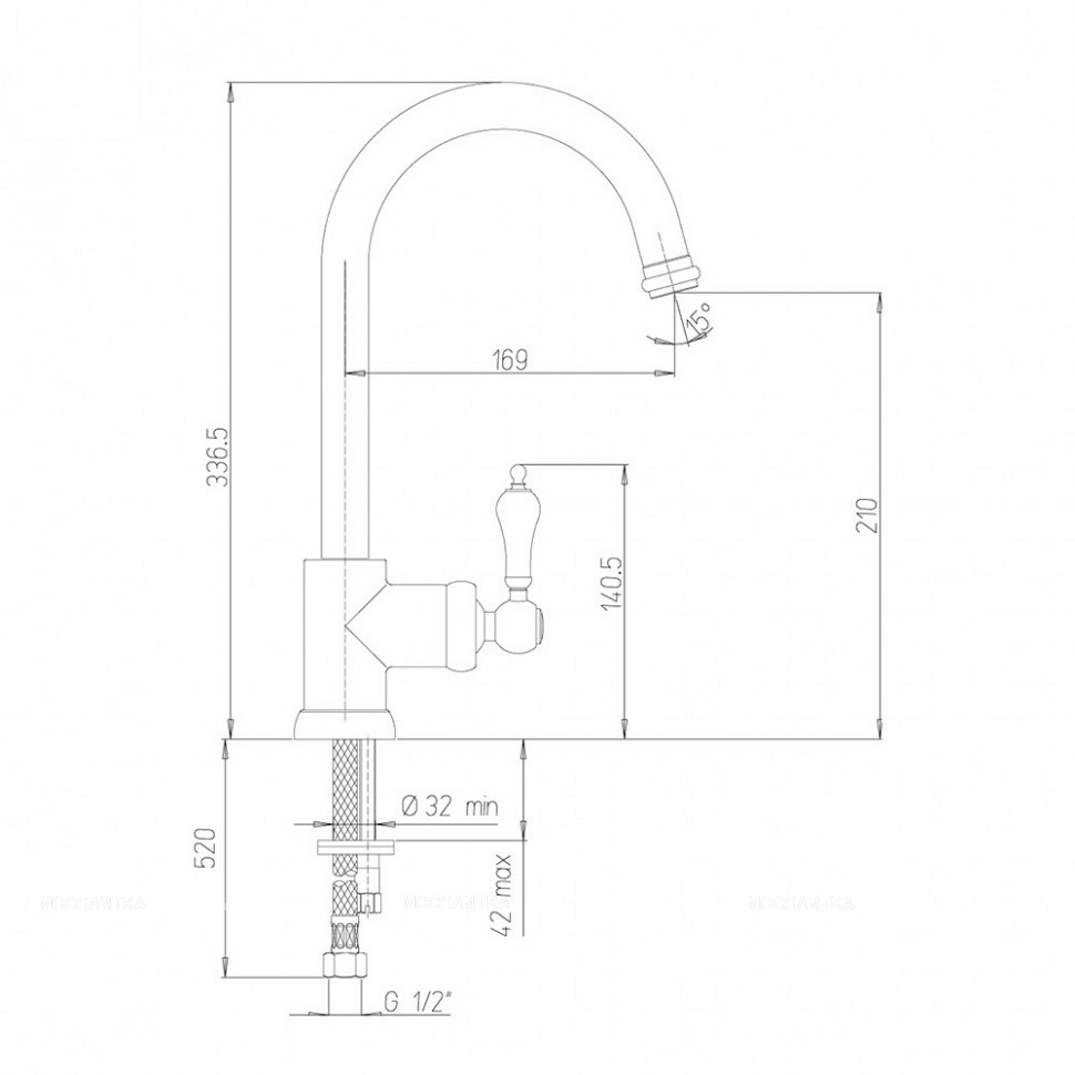 Смеситель для кухонной мойки Paini Duomo 88CR572L1US1KM хром глянец - изображение 3