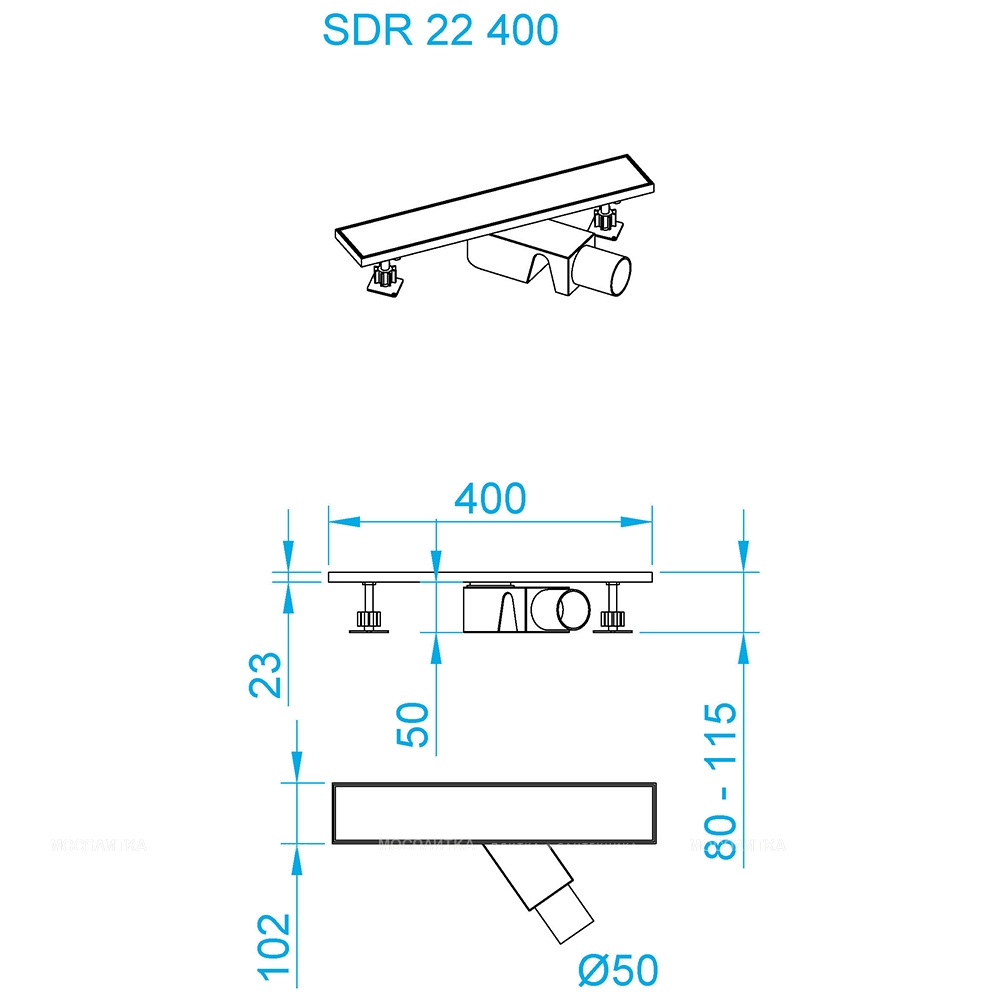 Душевой лоток RGW SDR 40 см, 47212240-01, с решеткой, хром - изображение 7