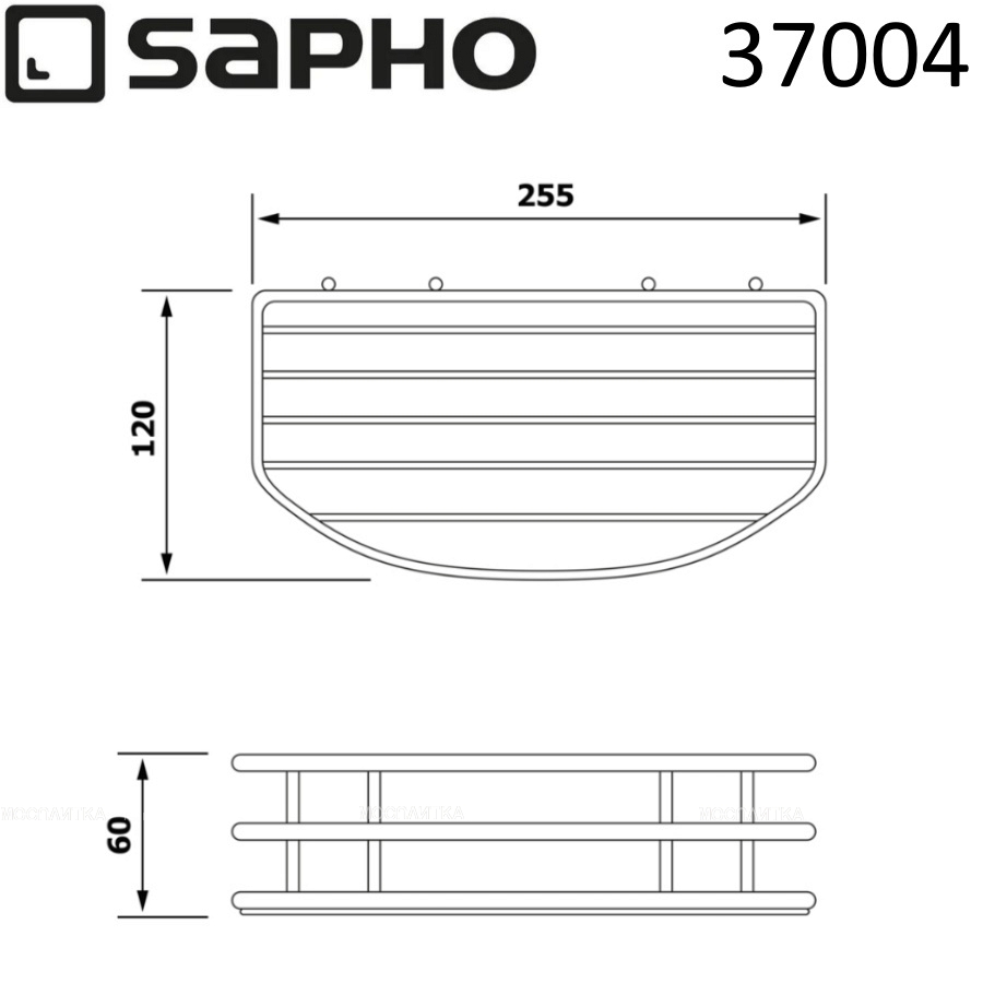 Полка Sapho Chrom Line 37004 хром - изображение 4