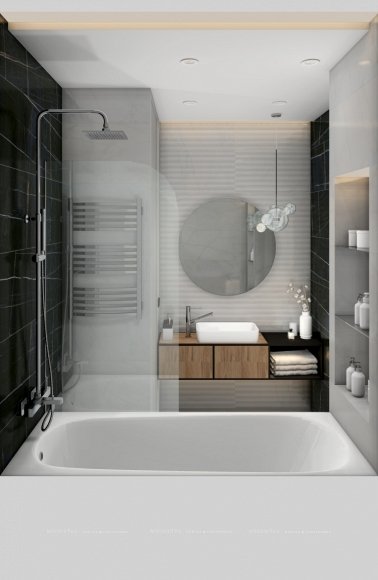 Дизайн Ванная в стиле Современный в белом цвете №12844 - 4 изображение