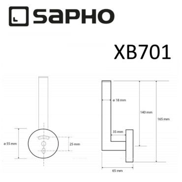 Держатель туалетной бумаги Sapho X-Round Black XB701 черный - 2 изображение