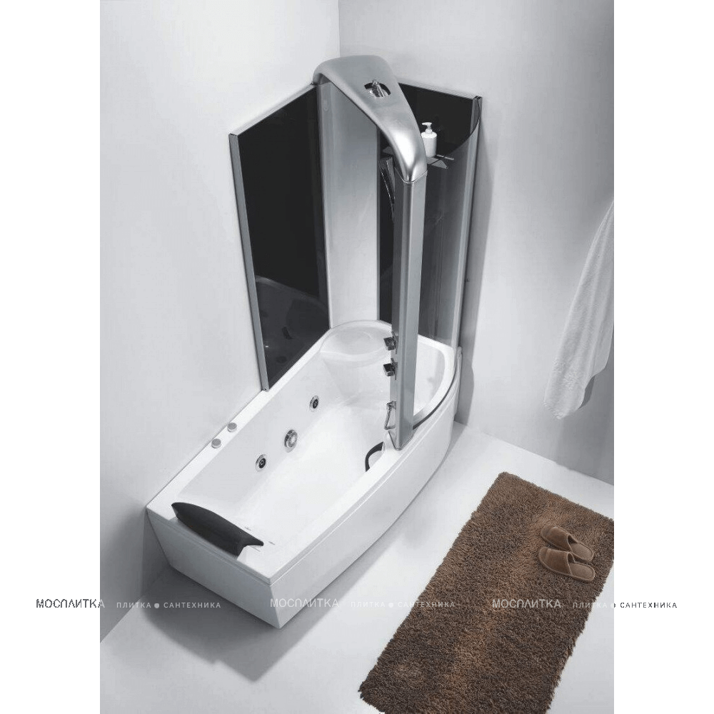 Акриловая ванна 170х85 см Orans OLS-BT-9501-R с гидромассажем со шторкой и душем, белая - изображение 3