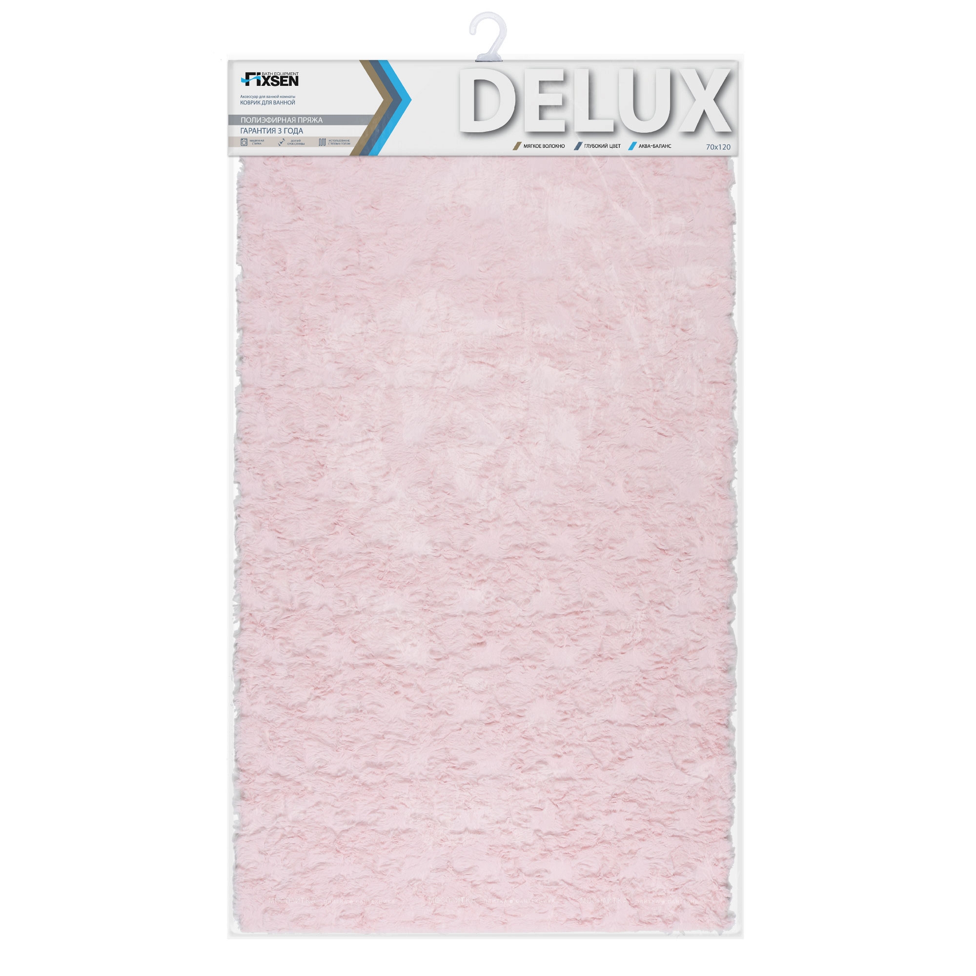 Коврик для ванной 1-ый Fixsen Delux, розовый FX-9040W - изображение 2