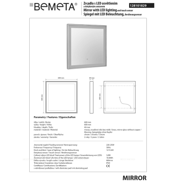 Косметическое зеркало Bemeta Hotel 128101829 - 2 изображение