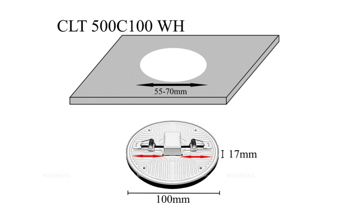 Светильник встраиваемый Crystal Lux CLT 500C100 WH 3000K - 2 изображение