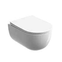 Унитаз подвесной безободковый Ceramica Nova Modena CN6063 с крышкой сиденьем микролифт белый