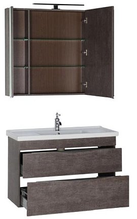 Комплект мебели для ванной Aquanet Эвора 100 дуб антик