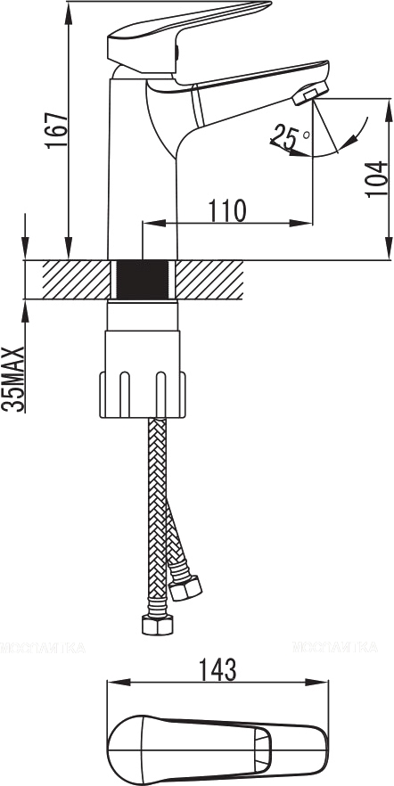Смеситель Iddis Torr TORSB00i08 для раковины с гигиеническим душем, хром - изображение 4