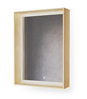 Зеркало Raval Frame Fra.02.60/W-DS, 60 см, с подсветкой, дуб сонома