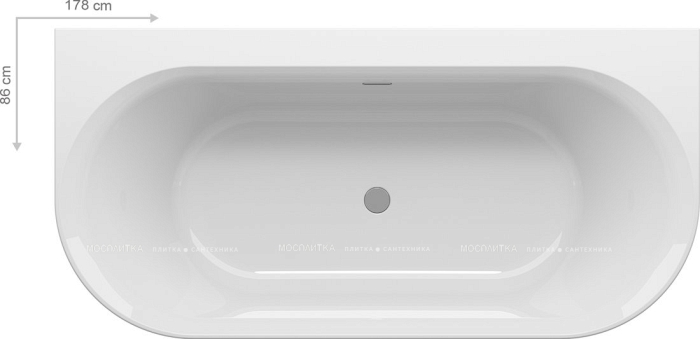 Акриловая ванна 178x86см Ravak Ypsilon XC00100035, белый - 4 изображение
