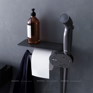 Гигиенический душ Am.Pm Like F0202622 со смесителем, черный - 4 изображение