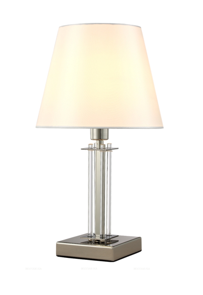 Настольная лампа Crystal Lux NICOLAS LG1 NICKEL/WHITE - 4 изображение
