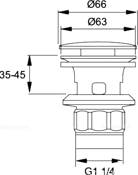 Донный клапан для раковины Jacob Delafon E78296-CP - изображение 2