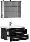 Комплект мебели для ванной Aquanet Верона 75 New черный зеркало камерино - 3 изображение