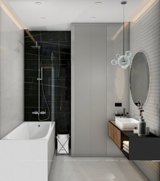 Дизайн Ванная в стиле Современный в белом цвете №12844 - 6 изображение