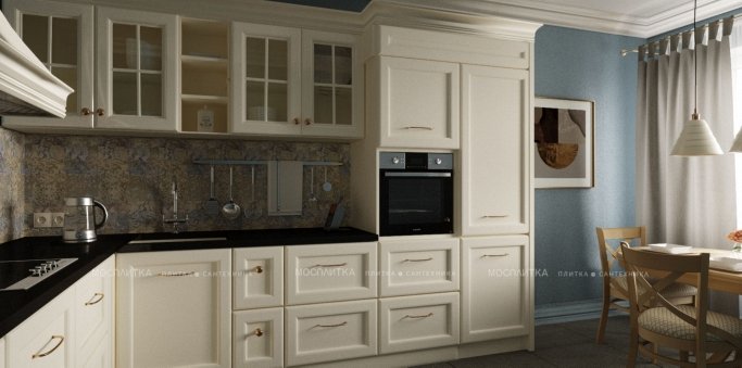 Дизайн Кухня в стиле Прованс в белом цвете №12821 - 3 изображение