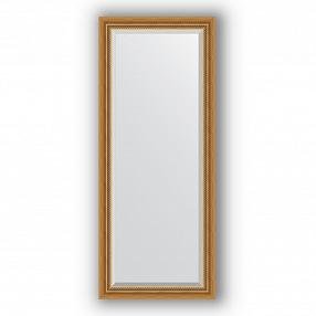 Зеркало в багетной раме Evoform Exclusive BY 3561 63 x 153 см, состаренное золото с плетением