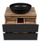 Тумба с раковиной Brevita Dakota 70 см DAK-09070-19/02-2Я дуб галифакс олово / черный кварц - изображение 3
