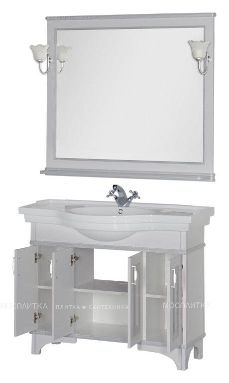 Зеркало Aquanet Валенса 110 белый краколет/серебро - изображение 3