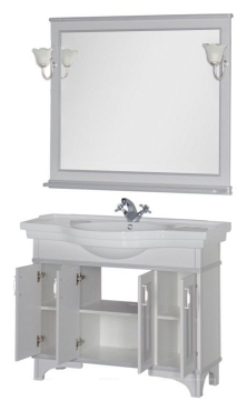 Зеркало Aquanet Валенса 110 белый краколет/серебро - 3 изображение