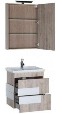 Комплект мебели для ванной Aquanet Мадейра 60 дуб кантри - 4 изображение