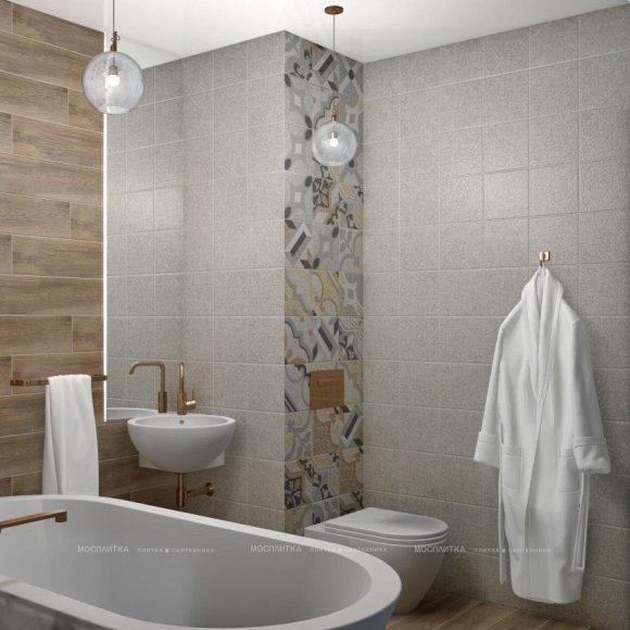 Дизайн Ванная в стиле Современный в сером цвете №11624 - 3 изображение