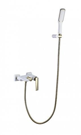 Смеситель Boheme Venturo 383-W для ванны с душ.гарнитуром белый-золото