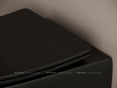 Комплект подвесной безободковый унитаз Ceramica Nova Metropol Rimless с крышкой-сиденьем CN4002MB, черный матовый + инсталляция Geberit Duofix Sigma Plattenbau 111.362.00.5 - 11 изображение